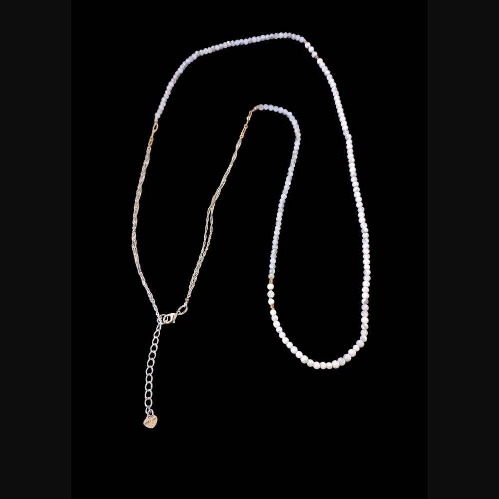 Nakamol Multi Tone Stone And Glass Bead Statement Necklace 43.75"